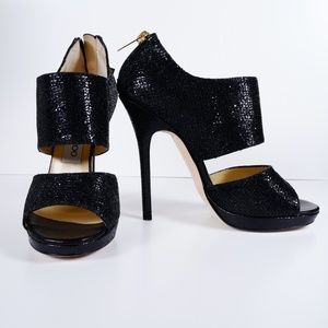 Jimmy Choo Glitter Peep Toe Shoe